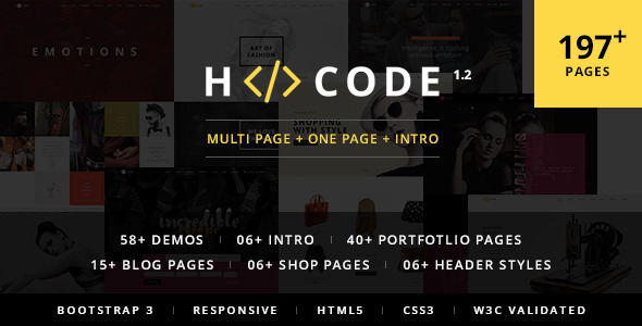 H-Code Multipurpose OnePage & Multi Page Template - Corporate Site Templates