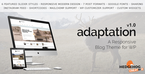 Adaptation - a Responsive Blog Theme for WordPress - Personal Blog / Magazine