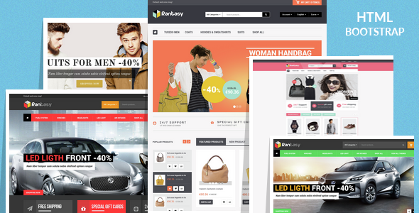Rantasy - Fashion & Car Parts Shop eCommerce HTML Template - Shopping Retail