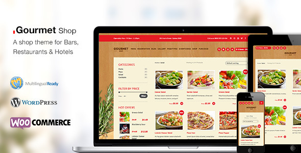 Gourmet Shop - The Restaurant & Bar WordPress Theme - Restaurants & Cafes Entertainment