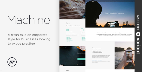 Machine Multi-Purpose HTML + Variant Page Builder - Creative Site Templates