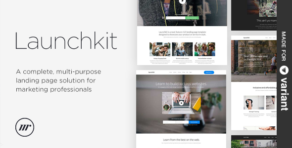 Launchkit Landing Page, Variant Builder - Creative Landing Pages