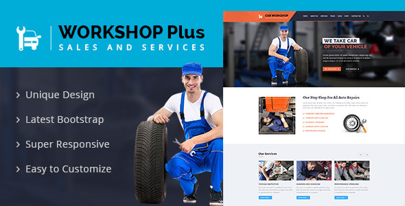 Workshop Plus - Services & Repaires HTML Template - Business Corporate