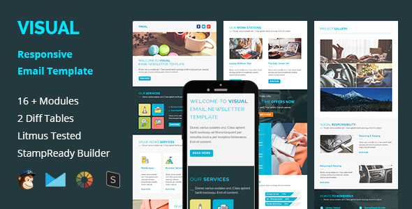 Visual - Multipurpose Responsive Email Template - Email Templates Marketing