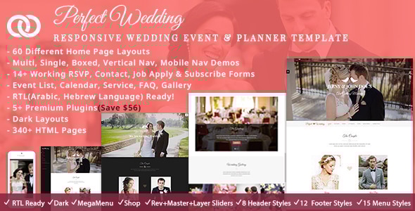 Perfect Wedding HTML Template - Wedding Site Templates