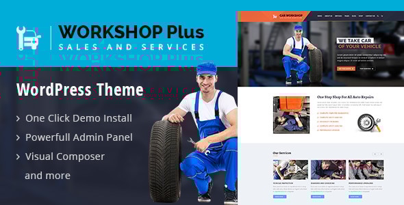 WorkshopPlus - WorkShop Car Autos Services WordPress Theme - WordPress