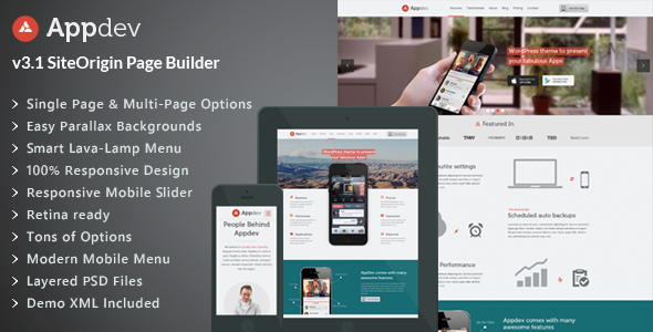 Appdev - Mobile App Showcase WordPress Theme - Software Technology