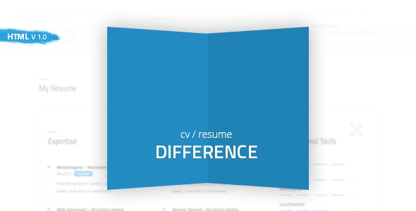 Difference - CV/RESUME TEMPLATE - Resume / CV Specialty Pages