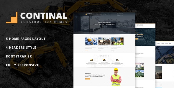 Continal - Construction Business HTML5 Template - Business Corporate