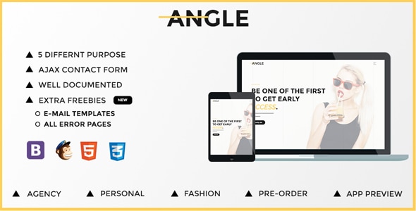 Angle | Responsive Coming Soon Template - Under Construction Specialty Pages
