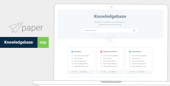 Paper - Product & Knowledgebase Template - Photoshop UI Templates