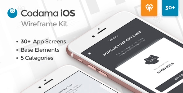 Codama iOS Wireframe UI Kit - Creative Sketch