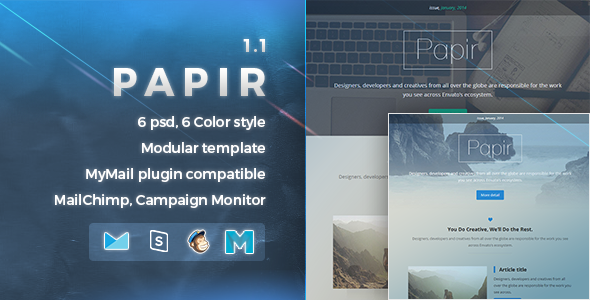 Papir | Responsive Email Template - Newsletters Email Templates
