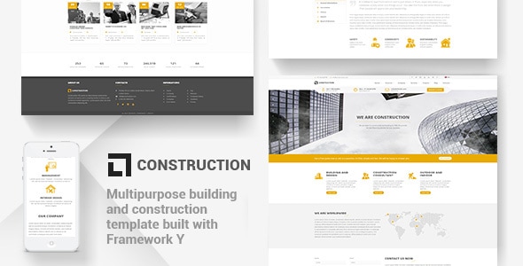 Construction - Building Template with Modular Framework - Business Corporate