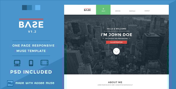 Base - One Page Responsive Muse Theme - Personal Muse Templates
