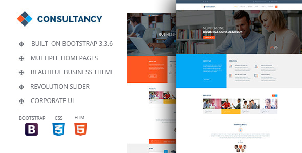 Consultancy - HTML Bootstrap Template - Portfolio Creative
