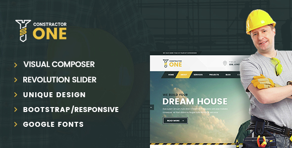 Constructor One - Construction WordPress Theme - Business Corporate