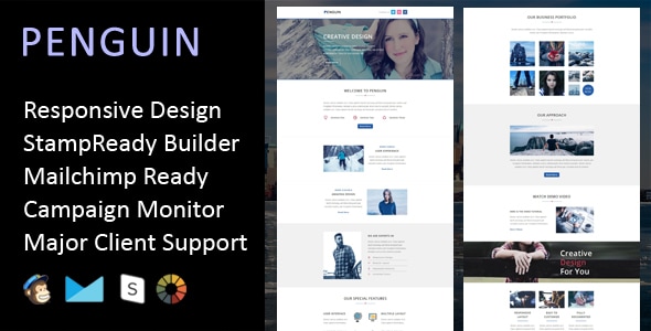 Penguin - Multipurpose Responsive Email Template + Stampready Builder - Email Templates Marketing