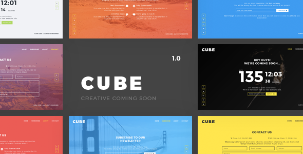 Cube - Creative Coming Soon Template - Under Construction Specialty Pages