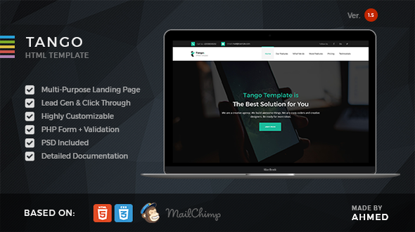 Tango - Responsive Multi-Purpose Landing Page - Creative Landing Pages
