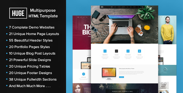 HUGE - Multipurpose HTML Template - Corporate Site Templates