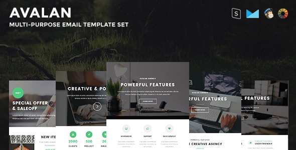 Avalan - Responsive Email Set - Newsletters Email Templates