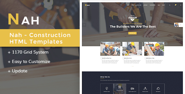 Nah Multipurpose Construction responsive HTML5 Template - Business Corporate