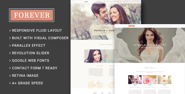 Forever - Wedding Couple & Planner/ Agency WordPress Theme - Wedding WordPress