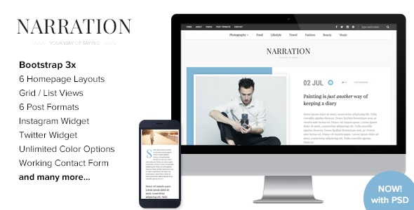 Narration - A Responsive HTML5 Blog Template - Creative Site Templates