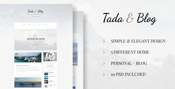 Tada & Blog - Personal PSD Template - Personal Photoshop