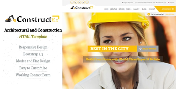 ConstructEx-Construction and Builder HTML Template - Business Corporate