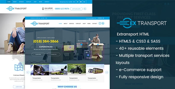 Extransport - Logistic HTML template - Corporate Site Templates