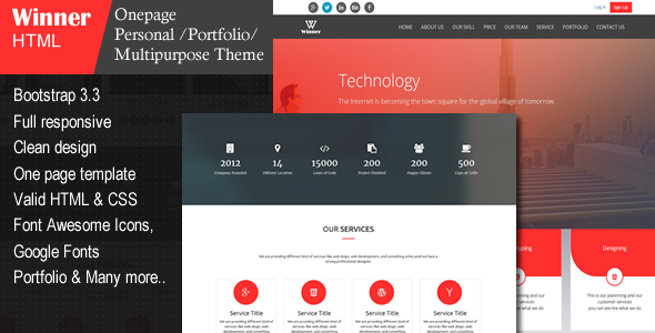 Winner - Creative Multi-Purpose HTML Template - Site Templates