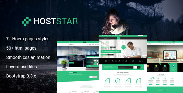 Hoststar Responsive Web Hosting Website Template - Technology Site Templates