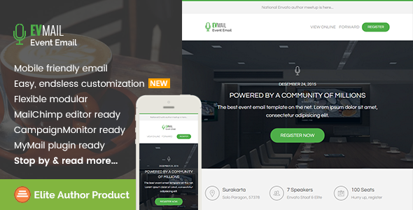 Event, Responsive Email Template + Builder Access - Newsletters Email Templates