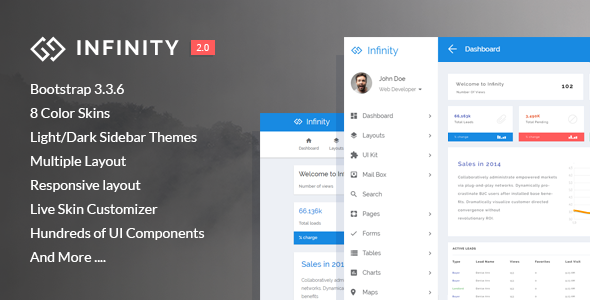 Infinity - Responsive Web App Kit - Admin Templates Site Templates
