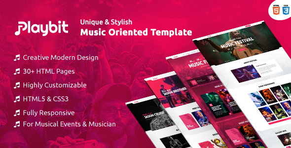 Playbit - Bootstrap Music Template - Music and Bands Entertainment