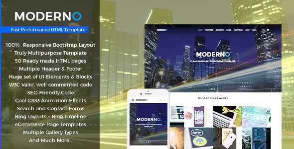 Moderno - Multipurpose Fast Performance HTML Template - Corporate Site Templates