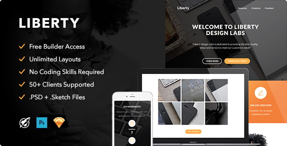 Liberty - Responsive Email + Themebuilder Access - Email Templates Marketing