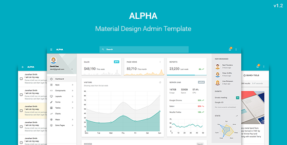 Alpha - Material Design Admin Template - Admin Templates Site Templates