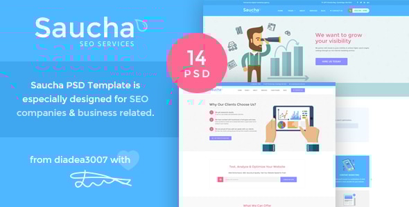 Saucha - Marketing & Seo PSD Template - Business Corporate
