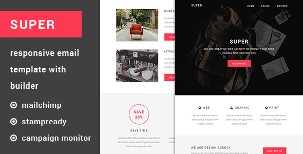 Super - Resposive Email Template with Builder - Newsletters Email Templates