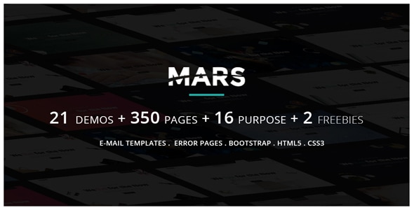 Mars | Multipurpose Parallax Responsive Coming Soon and Under Construction Template - Site Templates