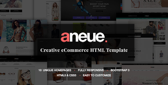 Aneue - Creative eCommerce HTML Template - Fashion Retail