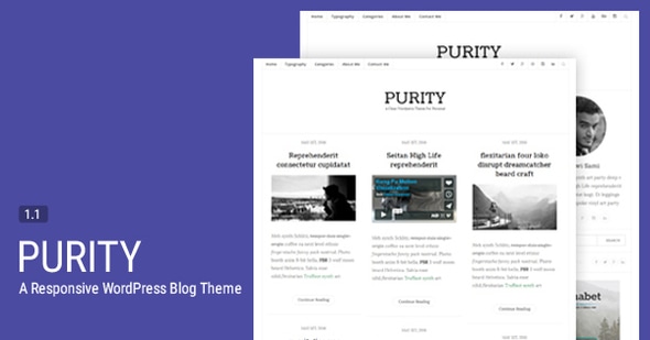 Purity - A Responsive WordPress Blog Theme - Personal Blog / Magazine
