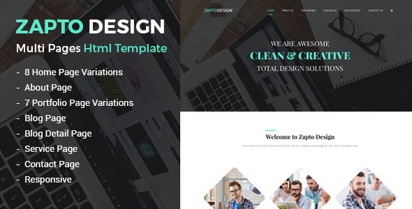 Zapto - Multi-Purpose Responsive HTML Template - Corporate Site Templates