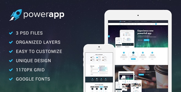 PowerApp PSD Template - Creative Photoshop