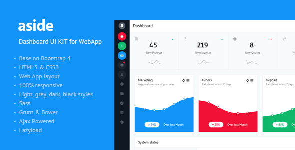aside - Dashboard UI KIT - Admin Templates Site Templates