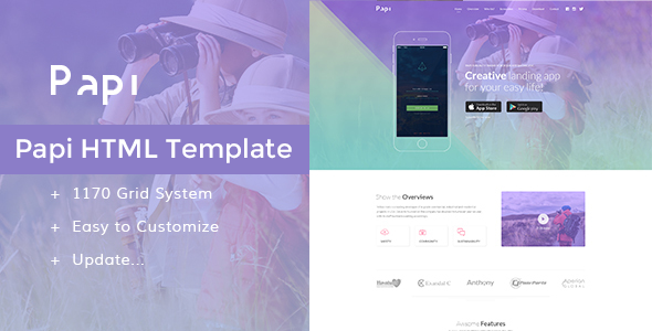 Papi App HTML Template - Apps Technology
