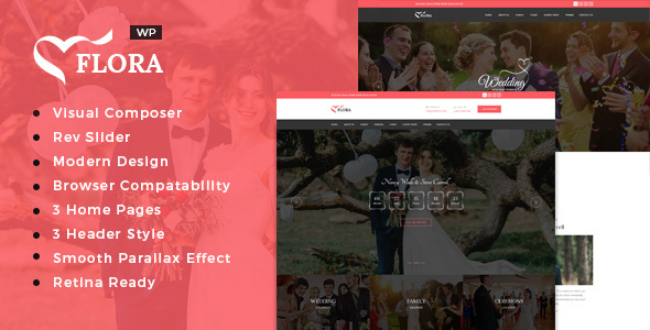 Flora - WordPress Wedding Theme - Wedding WordPress